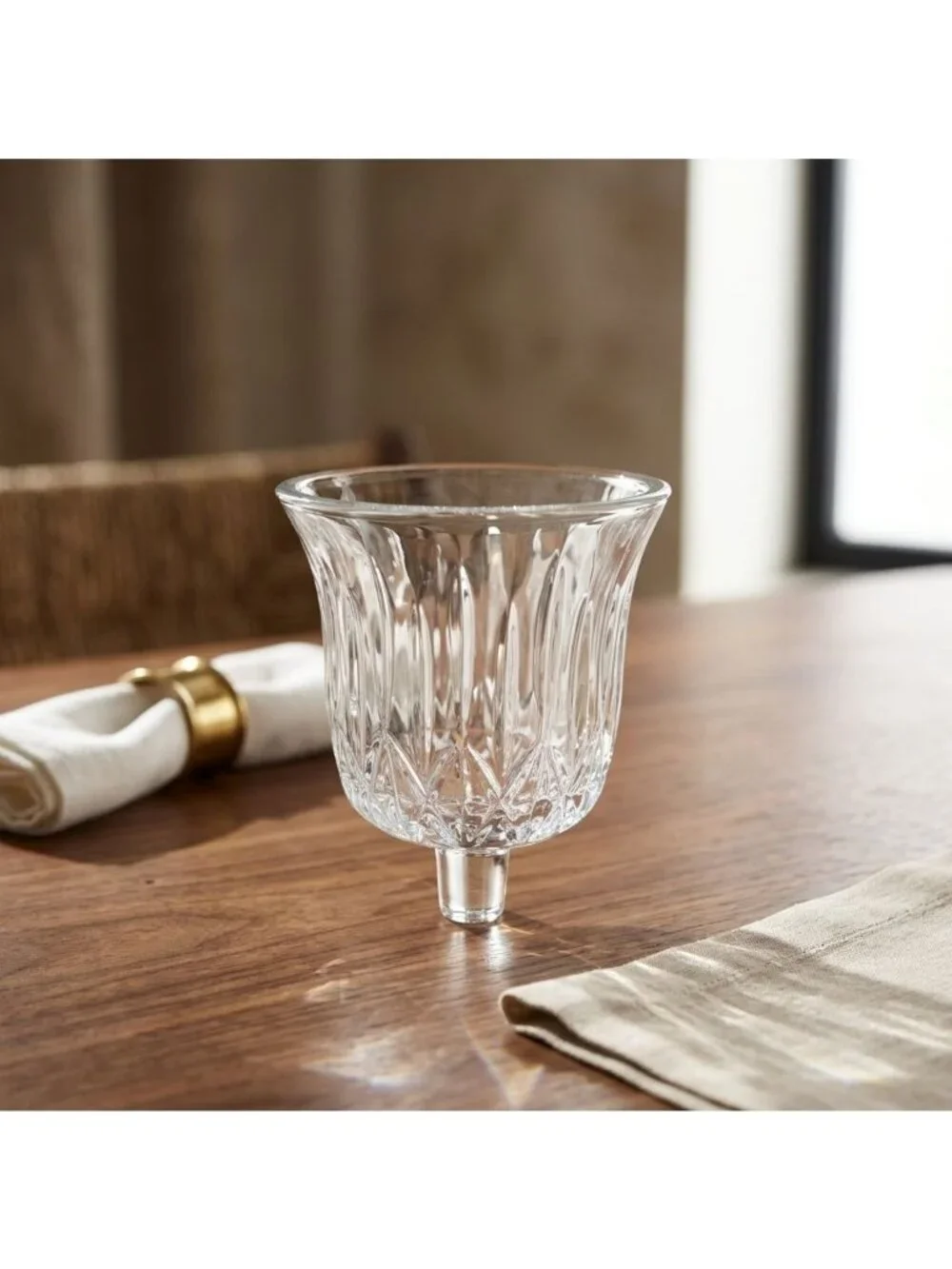 Vintage Home Interiors Clear Glass Peg Votive Candle Cup Sconce Insert Made in U